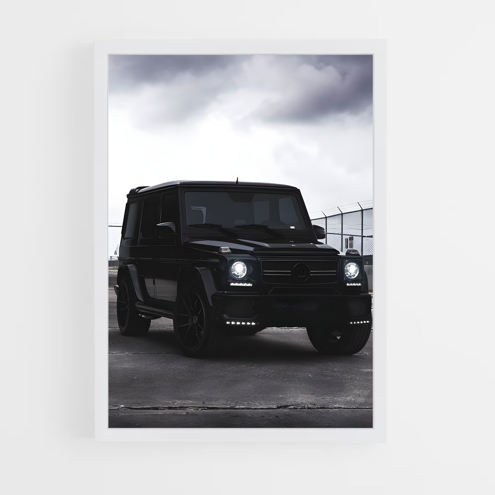 Poster Noir Énergique – affiche Mercedes (vue 3)